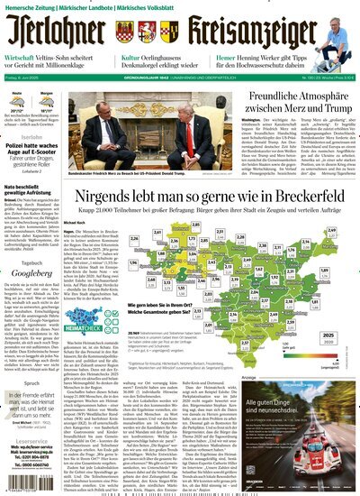 Titelbild der Ausgabe 130/2025 von Iserlohner Kreisanzeiger Hemer. Diese Zeitschrift und viele weitere Zeitungsabos als Abo oder epaper bei United Kiosk online kaufen.