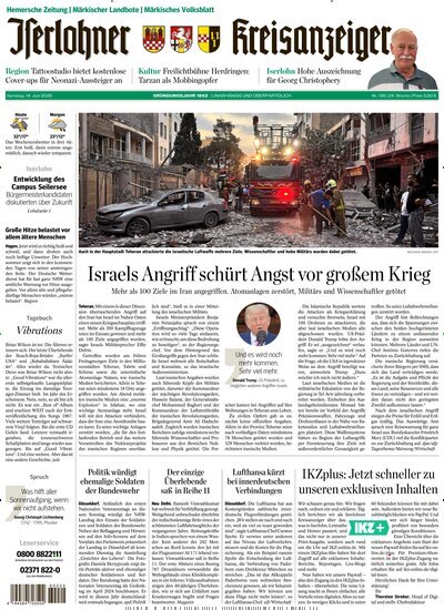Titelbild der Ausgabe 136/2025 von Iserlohner Kreisanzeiger Hemer. Diese Zeitschrift und viele weitere Zeitungsabos als Abo oder epaper bei United Kiosk online kaufen.