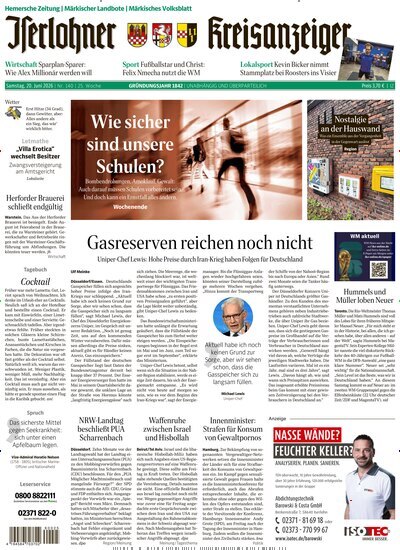 Titelbild der Ausgabe 140/2026 von Iserlohner Kreisanzeiger Hemer. Diese Zeitschrift und viele weitere Zeitungsabos als Abo oder epaper bei United Kiosk online kaufen.