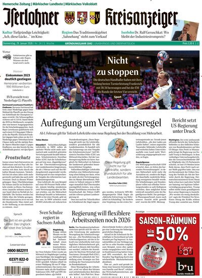 Titelbild der Ausgabe 24/2026 von Iserlohner Kreisanzeiger und Zeitung. Diese Zeitschrift und viele weitere Zeitungsabos als Abo oder epaper bei United Kiosk online kaufen.