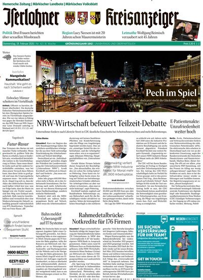 Titelbild der Ausgabe 42/2026 von Iserlohner Kreisanzeiger und Zeitung. Diese Zeitschrift und viele weitere Zeitungsabos als Abo oder epaper bei United Kiosk online kaufen.