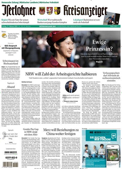 Titelbild der Ausgabe 49/2026 von Iserlohner Kreisanzeiger und Zeitung. Diese Zeitschrift und viele weitere Zeitungsabos als Abo oder epaper bei United Kiosk online kaufen.