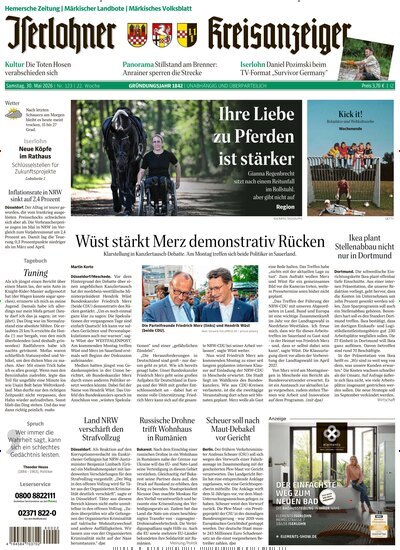 Titelbild der Ausgabe 123/2026 von Iserlohner Kreisanzeiger und Zeitung. Diese Zeitschrift und viele weitere Zeitungsabos als Abo oder epaper bei United Kiosk online kaufen.