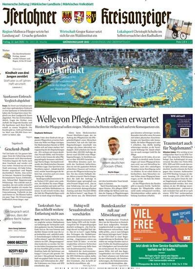 Titelbild der Ausgabe 133/2026 von Iserlohner Kreisanzeiger und Zeitung. Diese Zeitschrift und viele weitere Zeitungsabos als Abo oder epaper bei United Kiosk online kaufen.