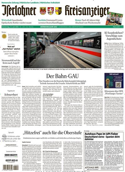 Titelbild der Ausgabe 144/2026 von Iserlohner Kreisanzeiger und Zeitung. Diese Zeitschrift und viele weitere Zeitungsabos als Abo oder epaper bei United Kiosk online kaufen.