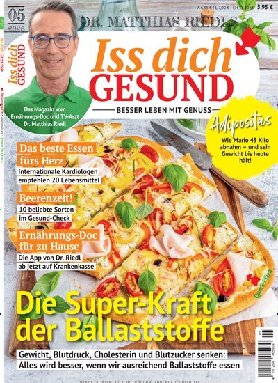 Titelbild der Ausgabe 5/2026 von Iss dich gesund. Diese Zeitschrift und viele weitere Kochzeitschriften und Backzeitschriften als Abo oder epaper bei United Kiosk online kaufen.