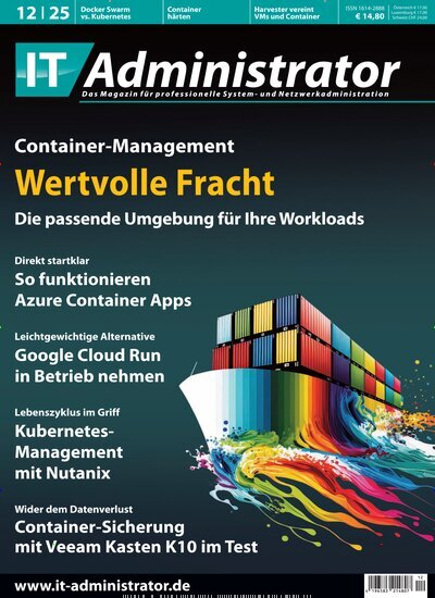 Titelbild der Ausgabe 12/2025 von IT Administrator. Diese Zeitschrift und viele weitere Computerzeitschriften, Tabletmagazine und Smartphonemagazine als Abo oder epaper bei United Kiosk online kaufen.
