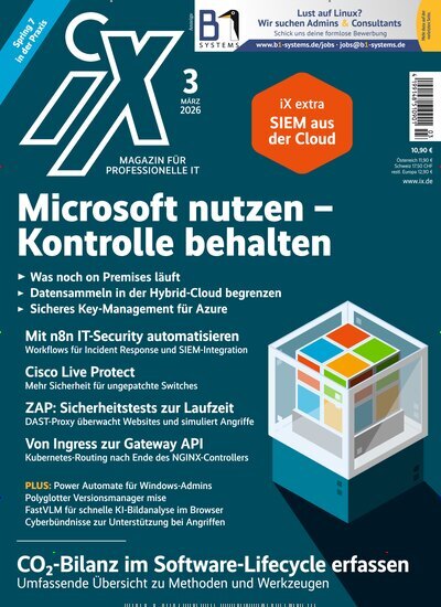 Titelbild der Ausgabe 3/2026 von iX Magazin. Diese Zeitschrift und viele weitere Computerzeitschriften, Tabletmagazine und Smartphonemagazine als Abo oder epaper bei United Kiosk online kaufen.