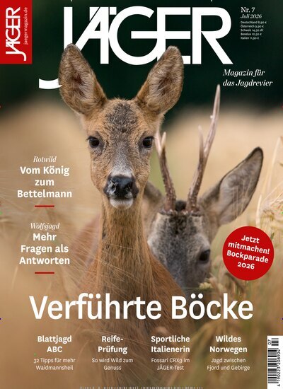 Titelbild der Ausgabe 7/2026 von Jäger. Diese Zeitschrift und viele weitere Sportmagazine als Abo oder epaper bei United Kiosk online kaufen.