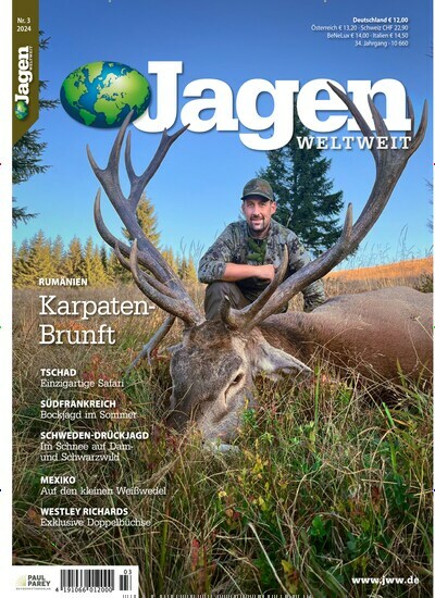 Titelbild der Ausgabe 3/2024 von Jagen Weltweit (Jagd). Diese Zeitschrift und viele weitere Sportmagazine als Abo oder epaper bei United Kiosk online kaufen.