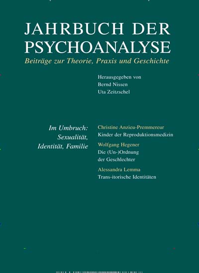 Titelbild der Ausgabe 1/2022 von Jahrbuch der Psychoanalyse. Diese Zeitschrift und viele weitere Pflegezeitschriften und medizinische Fachzeitschriften als Abo oder epaper bei United Kiosk online kaufen.