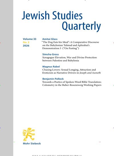 Titelbild der Ausgabe 2/2026 von Jewish Studies Quarterly (JSQ). Diese Zeitschrift und viele weitere Kunstmagazine und Kulturmagazine als Abo oder epaper bei United Kiosk online kaufen.