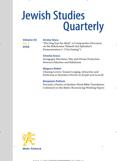 Titelbild der Ausgabe 2/2026 von Jewish Studies Quarterly (JSQ). Diese Zeitschrift und viele weitere Kunstmagazine und Kulturmagazine als Abo oder epaper bei United Kiosk online kaufen.