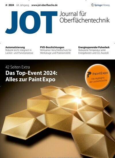 Titelbild der Ausgabe 4/2024 von JOT Journal für Oberflächentechnik. Diese Zeitschrift und viele weitere Industriemagazine und Handwerkmagazine als Abo oder epaper bei United Kiosk online kaufen.