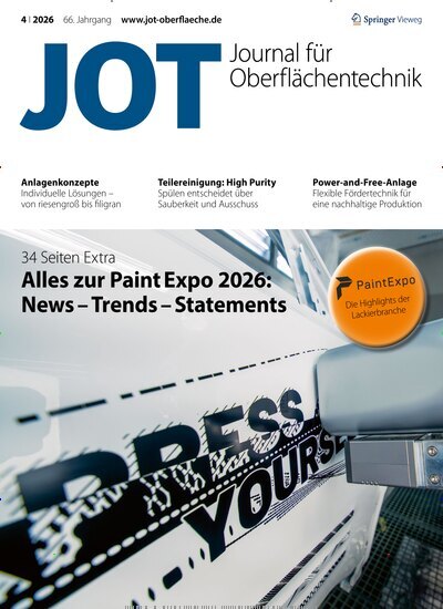 Titelbild der Ausgabe 4/2026 von JOT Journal für Oberflächentechnik. Diese Zeitschrift und viele weitere Industriemagazine und Handwerkmagazine als Abo oder epaper bei United Kiosk online kaufen.