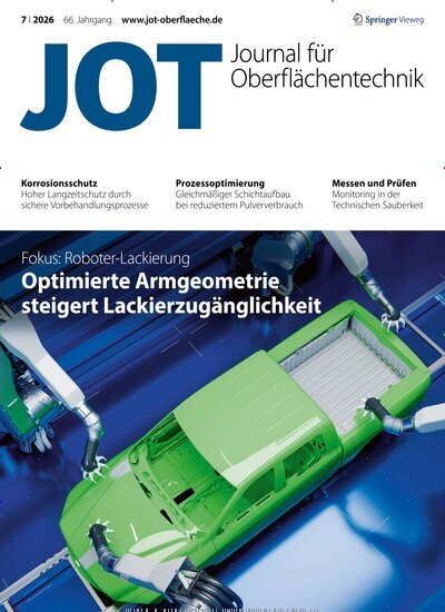 Titelbild der Ausgabe 7/2026 von JOT Journal für Oberflächentechnik. Diese Zeitschrift und viele weitere Industriemagazine und Handwerkmagazine als Abo oder epaper bei United Kiosk online kaufen.