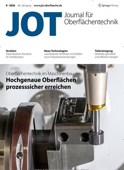 Titelbild der Ausgabe 9/2026 von JOT Journal für Oberflächentechnik. Diese Zeitschrift und viele weitere Industriemagazine und Handwerkmagazine als Abo oder epaper bei United Kiosk online kaufen.
