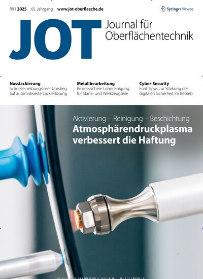 Titelbild der Ausgabe 11/2025 von JOT Journal für Oberflächentechnik. Diese Zeitschrift und viele weitere Industriemagazine und Handwerkmagazine als Abo oder epaper bei United Kiosk online kaufen.
