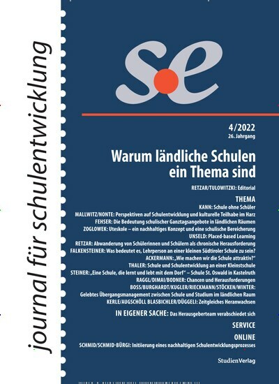 Titelbild der Ausgabe 4/2022 von journal für schulentwicklung. Diese Zeitschrift und viele weitere Zeitschriften für Pädagogik als Abo oder epaper bei United Kiosk online kaufen.