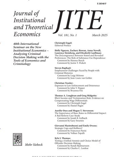 Titelbild der Ausgabe 1/2025 von Journal of Institutional and Theoretical Economics (JITE). Diese Zeitschrift und viele weitere Businessmagazine als Abo oder epaper bei United Kiosk online kaufen.