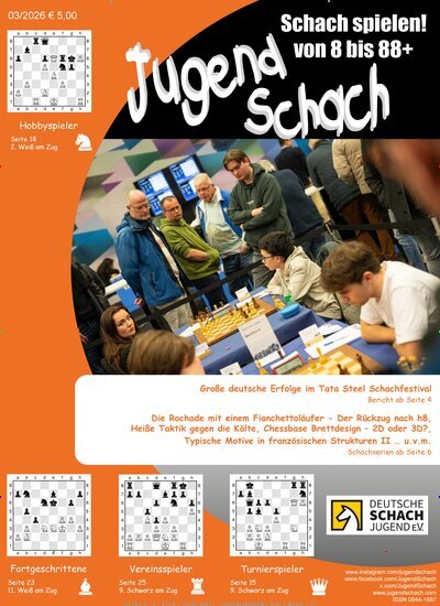 Titelbild der Ausgabe 3/2026 von JugendSchach. Diese Zeitschrift und viele weitere Reisemagazine, Freizeitmagazine und Wissensmagazine als Abo oder epaper bei United Kiosk online kaufen.