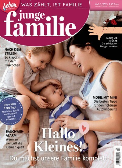 Titelbild der Ausgabe 2/2023 von junge familie. Diese Zeitschrift und viele weitere Elternzeitschriften und Tierzeitschriften als Abo oder epaper bei United Kiosk online kaufen.