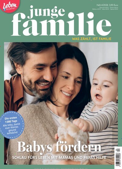 Titelbild der Ausgabe 4/2026 von junge familie. Diese Zeitschrift und viele weitere Elternzeitschriften und Tierzeitschriften als Abo oder epaper bei United Kiosk online kaufen.