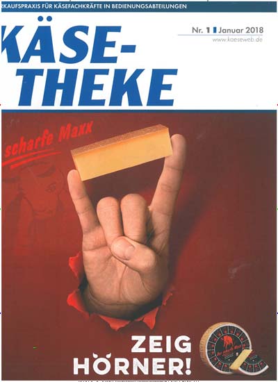 KÄSE-THEKE aktuelles Titelbild Ausgabe 1/2018 Aktuelles Titelbild von KÄSE-THEKE. Entdecken Sie jetzt die Ausgabe 1/2018. Lesen Sie gerne Gastronomiezeitschriften, Fashionmagazine, Beautymagazine? Dann empfehlen wir Ihnen KÄSE-THEKE als Abo oder Geschenkabo.