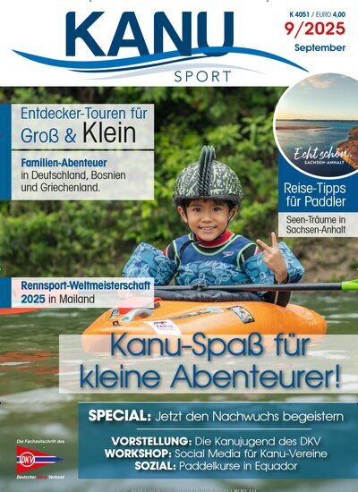 Titelbild der Ausgabe 9/2025 von Kanu Sport. Diese Zeitschrift und viele weitere Sportmagazine als Abo oder epaper bei United Kiosk online kaufen.
