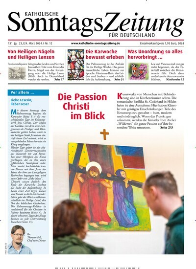 Titelbild der Ausgabe 12/2024 von Katholische Sonntagszeitung für Deutschland. Diese Zeitschrift und viele weitere Kunstmagazine und Kulturmagazine als Abo oder epaper bei United Kiosk online kaufen.