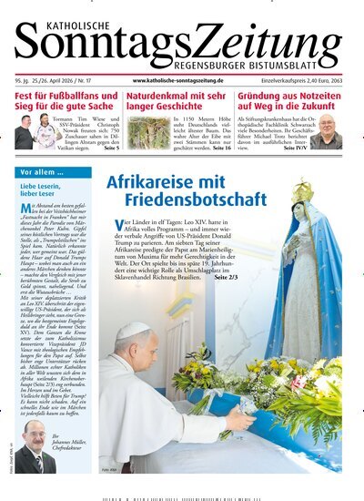 Titelbild der Ausgabe 17/2026 von Katholische SonntagsZeitung - Regensburger Bistumsblatt. Diese Zeitschrift und viele weitere Kunstmagazine und Kulturmagazine als Abo oder epaper bei United Kiosk online kaufen.
