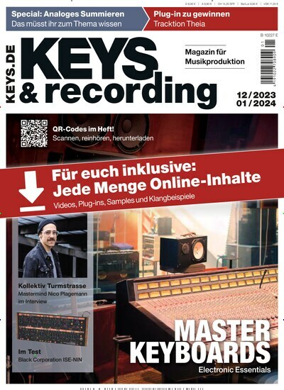 Titelbild der Ausgabe 1/2024 von Keys & Recording. Diese Zeitschrift und viele weitere Reisemagazine, Freizeitmagazine und Wissensmagazine als Abo oder epaper bei United Kiosk online kaufen.