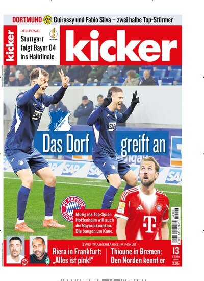 Titelbild der Ausgabe 13/2026 von kicker. Diese Zeitschrift und viele weitere Sportmagazine als Abo oder epaper bei United Kiosk online kaufen.