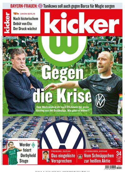Titelbild der Ausgabe 34/2026 von kicker. Diese Zeitschrift und viele weitere Sportmagazine als Abo oder epaper bei United Kiosk online kaufen.
