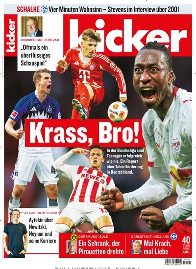 Titelbild der Ausgabe 40/2026 von kicker. Diese Zeitschrift und viele weitere Sportmagazine als Abo oder epaper bei United Kiosk online kaufen.