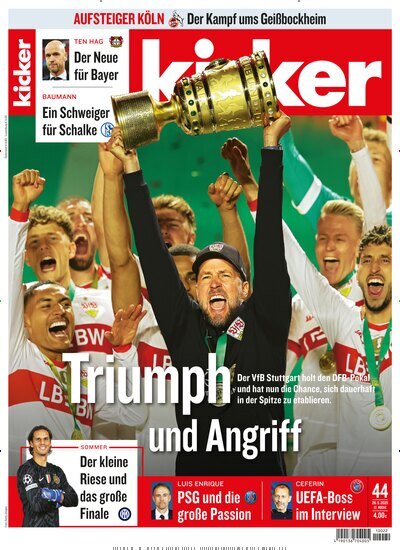 Titelbild der Ausgabe 44/2025 von kicker. Diese Zeitschrift und viele weitere Sportmagazine als Abo oder epaper bei United Kiosk online kaufen.