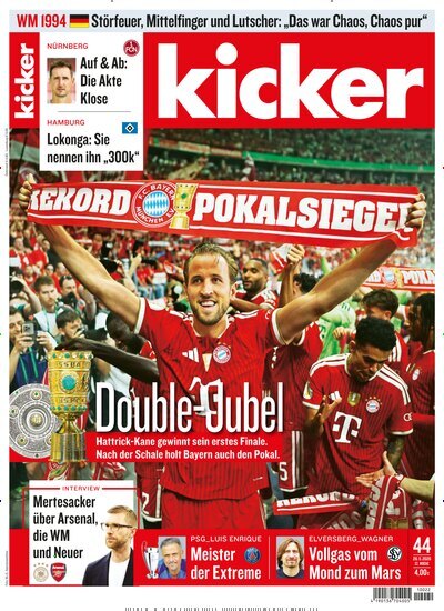 Titelbild der Ausgabe 44/2026 von kicker. Diese Zeitschrift und viele weitere Sportmagazine als Abo oder epaper bei United Kiosk online kaufen.