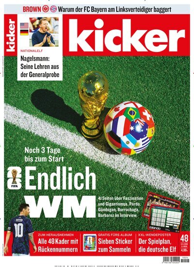 Titelbild der Ausgabe 48/2026 von kicker. Diese Zeitschrift und viele weitere Sportmagazine als Abo oder epaper bei United Kiosk online kaufen.