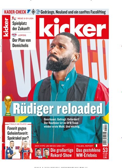 Titelbild der Ausgabe 53/2026 von kicker. Diese Zeitschrift und viele weitere Sportmagazine als Abo oder epaper bei United Kiosk online kaufen.
