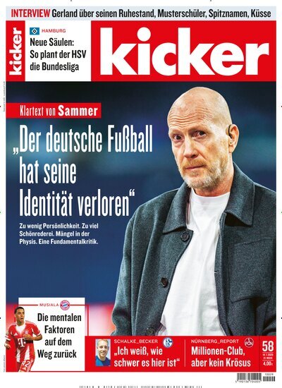 Titelbild der Ausgabe 58/2025 von kicker. Diese Zeitschrift und viele weitere Sportmagazine als Abo oder epaper bei United Kiosk online kaufen.