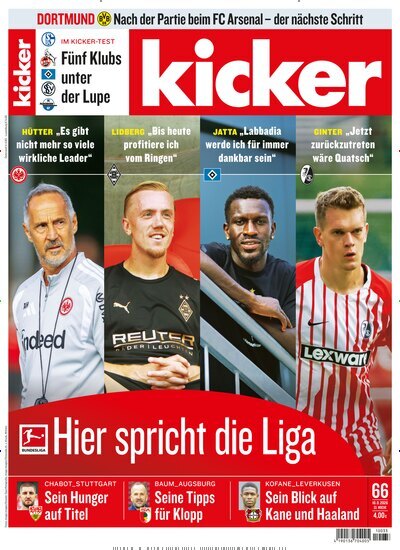 Titelbild der Ausgabe 66/2026 von kicker. Diese Zeitschrift und viele weitere Sportmagazine als Abo oder epaper bei United Kiosk online kaufen.
