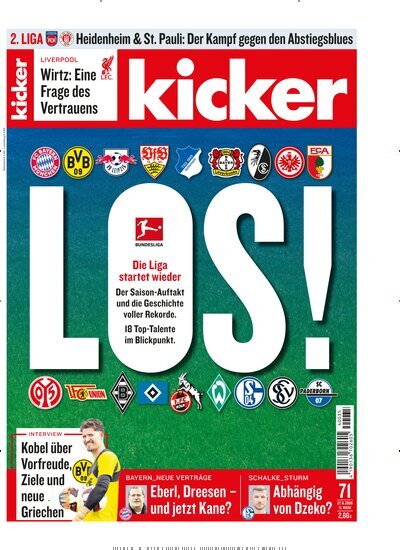Titelbild der Ausgabe 71/2026 von kicker. Diese Zeitschrift und viele weitere Sportmagazine als Abo oder epaper bei United Kiosk online kaufen.