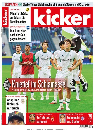 Titelbild der Ausgabe 78/2026 von kicker. Diese Zeitschrift und viele weitere Sportmagazine als Abo oder epaper bei United Kiosk online kaufen.