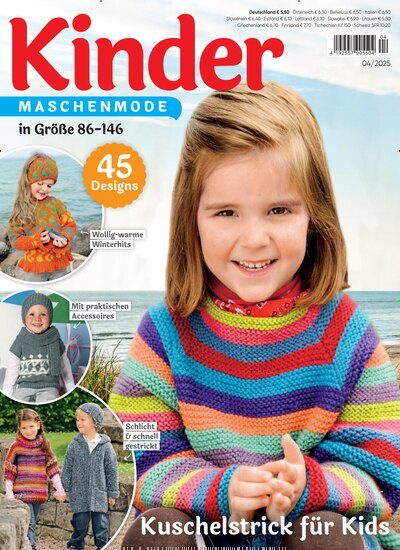 Titelbild der Ausgabe 4/2025 von Kinder Maschenmode. Diese Zeitschrift und viele weitere Modemagazine und DIY-Magazine als Abo oder epaper bei United Kiosk online kaufen.