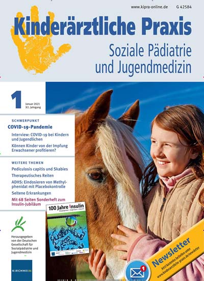 Titelbild der Ausgabe 1/2021 von Kinderärztliche Praxis. Diese Zeitschrift und viele weitere Pflegezeitschriften und medizinische Fachzeitschriften als Abo oder epaper bei United Kiosk online kaufen.