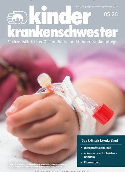 Titelbild der Ausgabe 5/2026 von Kinderkrankenschwester. Diese Zeitschrift und viele weitere Pflegezeitschriften und medizinische Fachzeitschriften als Abo oder epaper bei United Kiosk online kaufen.