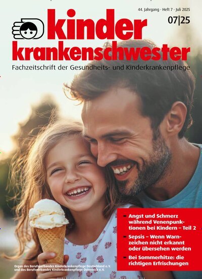 Titelbild der Ausgabe 7/2025 von Kinderkrankenschwester. Diese Zeitschrift und viele weitere Pflegezeitschriften und medizinische Fachzeitschriften als Abo oder epaper bei United Kiosk online kaufen.
