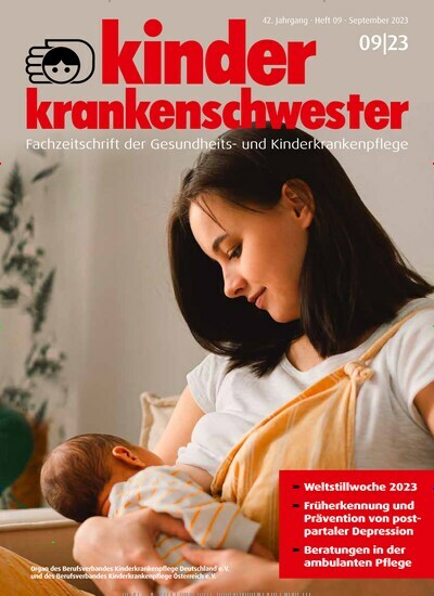 Titelbild der Ausgabe 9/2023 von Kinderkrankenschwester. Diese Zeitschrift und viele weitere Pflegezeitschriften und medizinische Fachzeitschriften als Abo oder epaper bei United Kiosk online kaufen.
