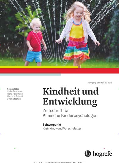 Titelbild der Ausgabe 2/2019 von Kindheit und Entwicklung. Diese Zeitschrift und viele weitere Zeitschriften für Pädagogik als Abo oder epaper bei United Kiosk online kaufen.