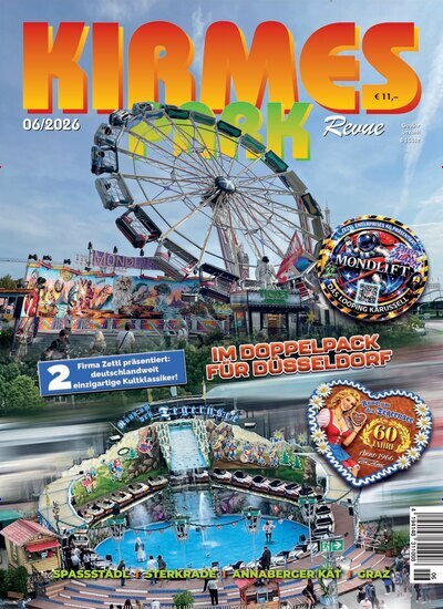 Titelbild der Ausgabe 6/2026 von Kirmes & Park Revue. Diese Zeitschrift und viele weitere Freizeit-Fachmagazine und Hobby-Fachzeitschriften als Abo oder epaper bei United Kiosk online kaufen.